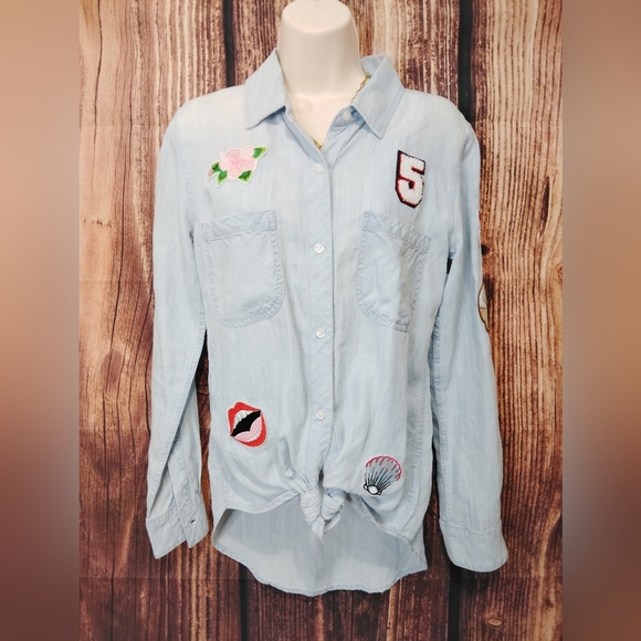 Rails Denim Colored Light Weight Button Up Size XS - Picture 1 of 7